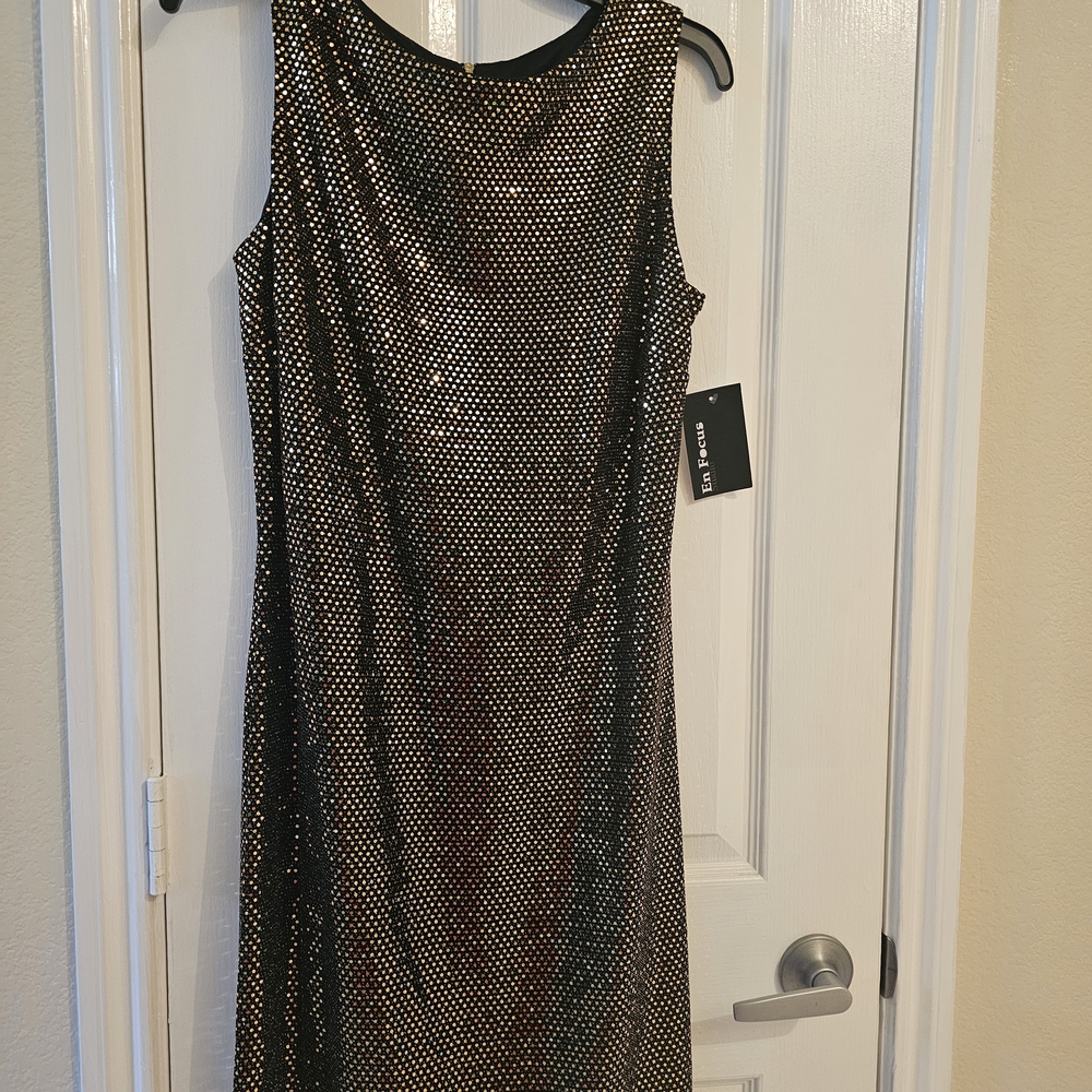 Black And Gold Sequence Dress